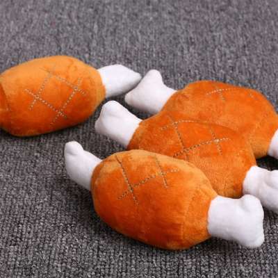 Pet toy plush chicken leg double bone kids dog toys