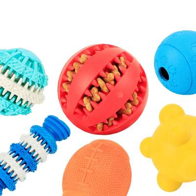 Free Sample Rubber Chew Teething Squeaky Pet Toy Dog  Ball